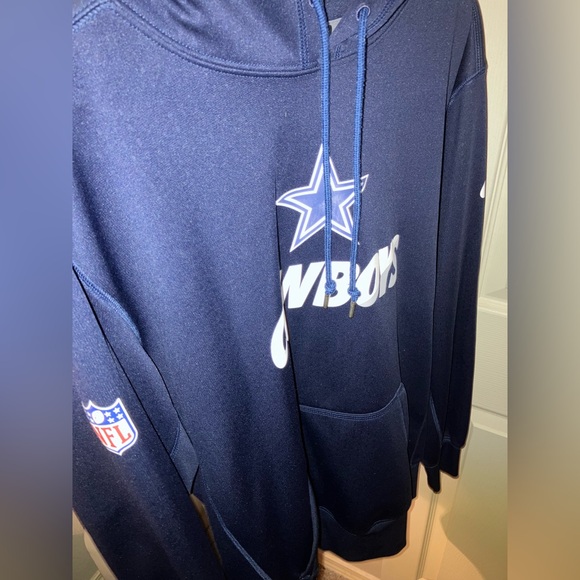 NIKE THERMA-FIT HOODIE DALLAS COWBOYS NFL NAVY BLUE MEDIUM SWEATER LIKE NEW - Picture 6 of 8